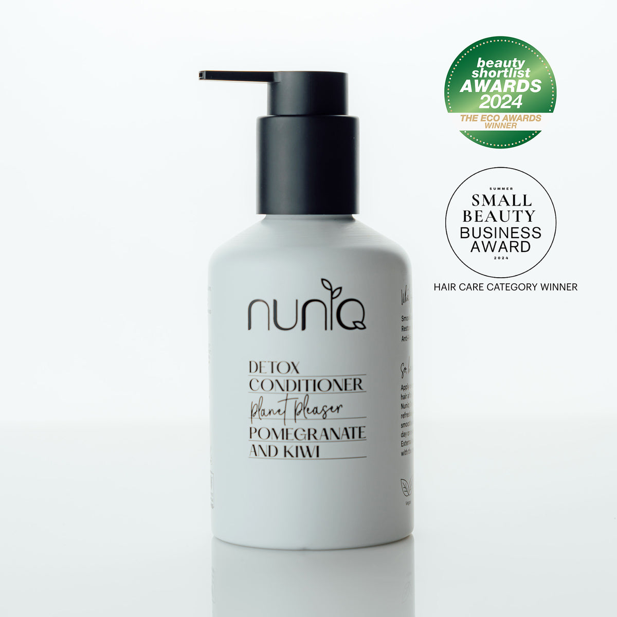 Nuniq Planet Pleaser silicone-free conditioner in reusable aluminium bottle