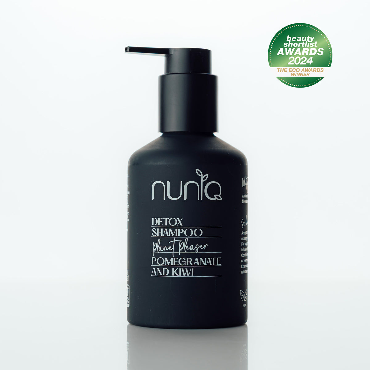 Nuniq Planet Pleaser sulfate-free shampoo in reusable aluminium bottle